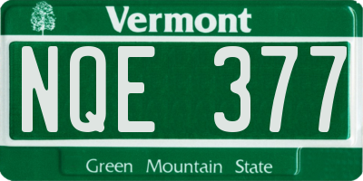 VT license plate NQE377
