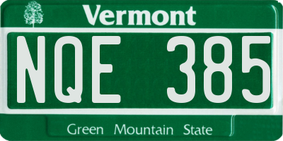 VT license plate NQE385