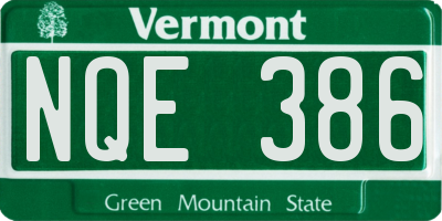 VT license plate NQE386