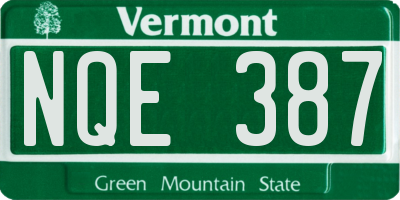 VT license plate NQE387