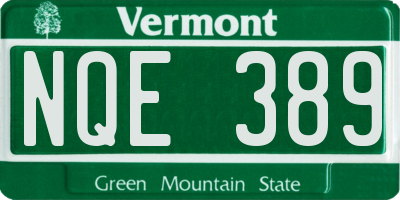 VT license plate NQE389
