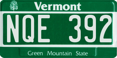 VT license plate NQE392