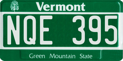 VT license plate NQE395