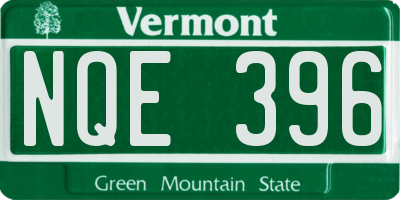 VT license plate NQE396