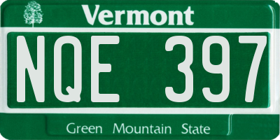 VT license plate NQE397