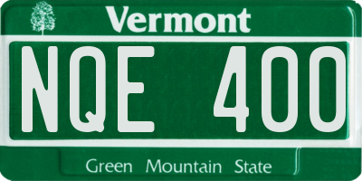 VT license plate NQE400