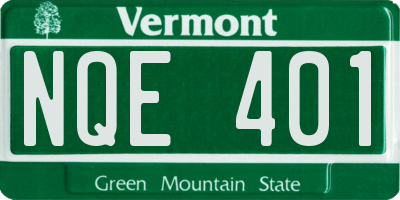 VT license plate NQE401
