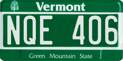 VT license plate NQE406