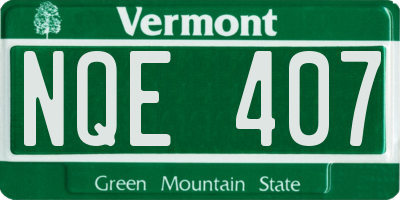 VT license plate NQE407