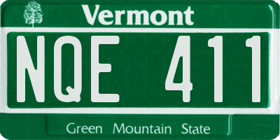 VT license plate NQE411
