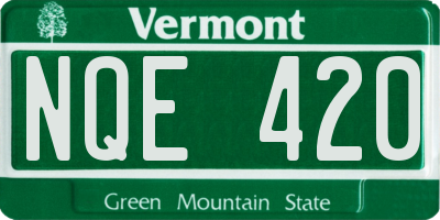 VT license plate NQE420