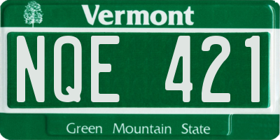VT license plate NQE421
