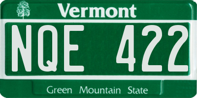 VT license plate NQE422