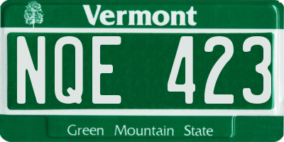 VT license plate NQE423