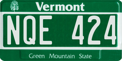 VT license plate NQE424