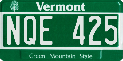 VT license plate NQE425