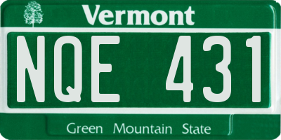 VT license plate NQE431