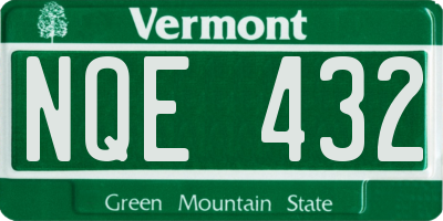 VT license plate NQE432