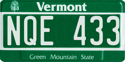 VT license plate NQE433