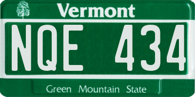 VT license plate NQE434