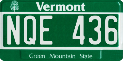 VT license plate NQE436