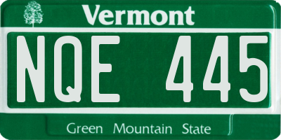 VT license plate NQE445