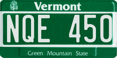 VT license plate NQE450