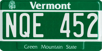 VT license plate NQE452