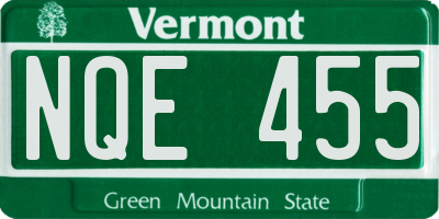 VT license plate NQE455