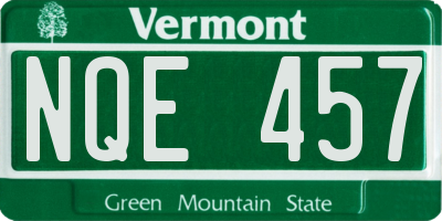 VT license plate NQE457
