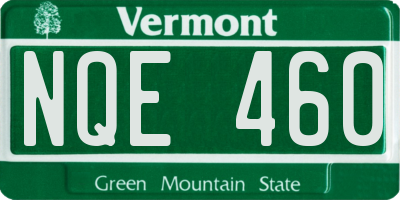 VT license plate NQE460