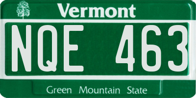 VT license plate NQE463