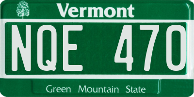 VT license plate NQE470