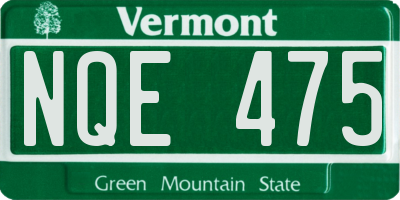 VT license plate NQE475