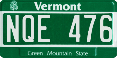 VT license plate NQE476