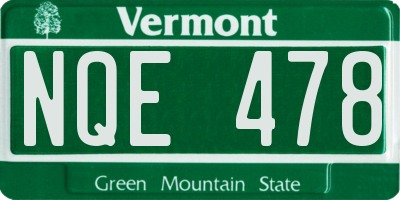 VT license plate NQE478
