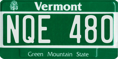 VT license plate NQE480