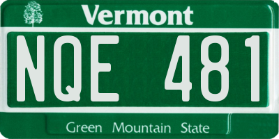 VT license plate NQE481