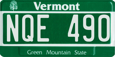 VT license plate NQE490