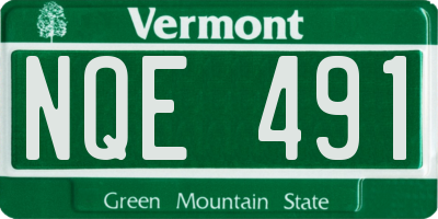 VT license plate NQE491