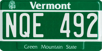 VT license plate NQE492
