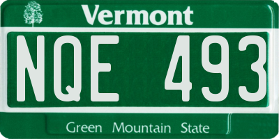 VT license plate NQE493