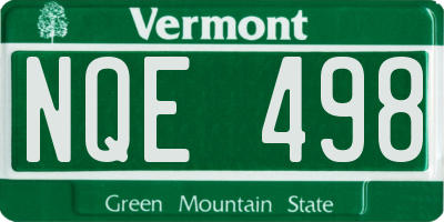VT license plate NQE498