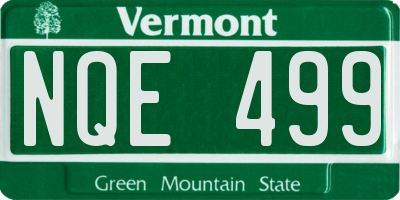 VT license plate NQE499