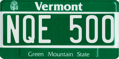 VT license plate NQE500