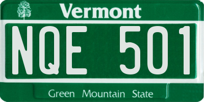 VT license plate NQE501