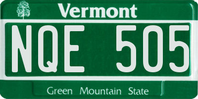 VT license plate NQE505