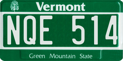 VT license plate NQE514