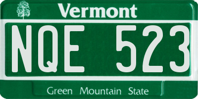 VT license plate NQE523