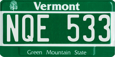 VT license plate NQE533